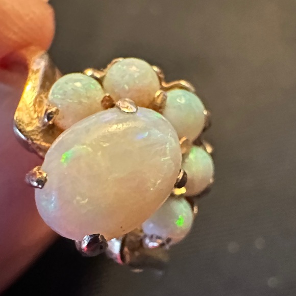 Vintage Gold Ring Lot – 14K Opal Cluster & Cameo Ring Estate Jewelry - Picture 4 of 13